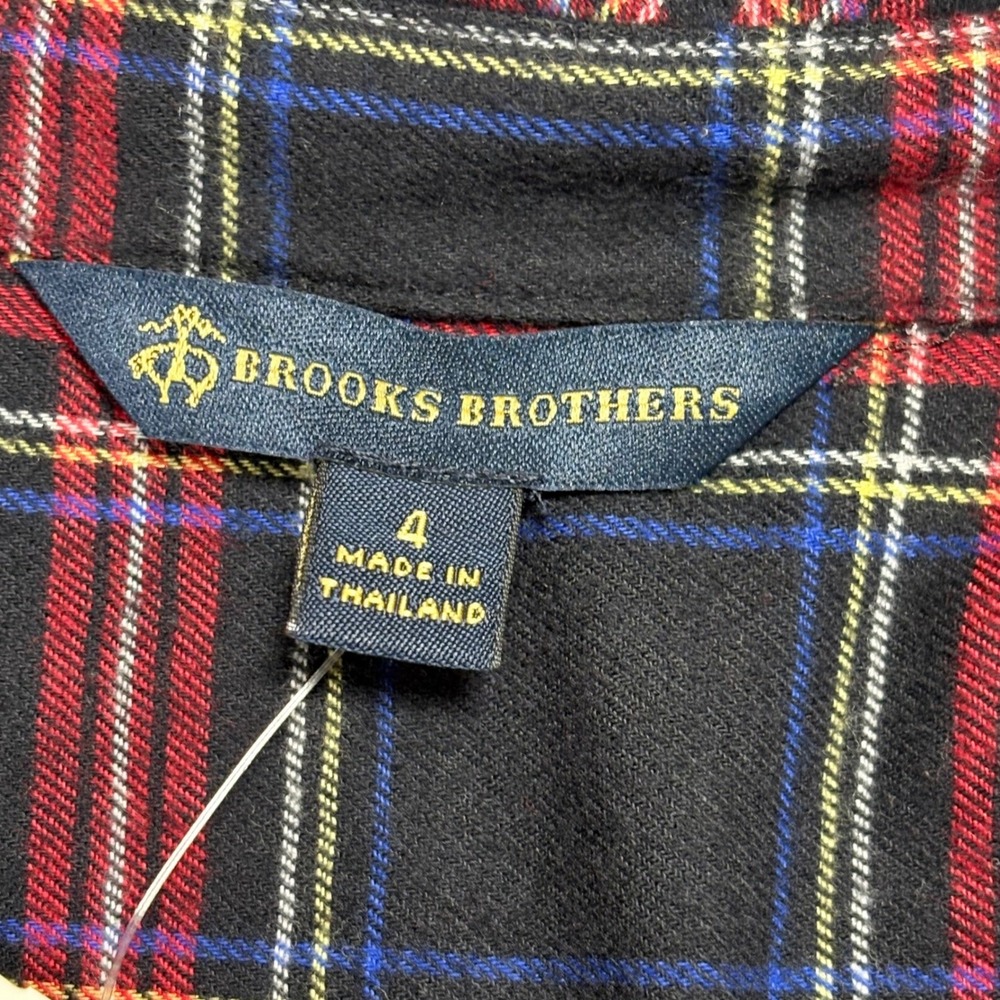 NWT Brooks Brothers Red Plaid Shirt Dress Belted Flannel Heritage Classic Sz 4 - Picture 9 of 12